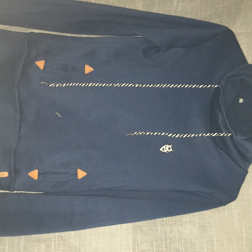 Blue turtle neck sweatshirt